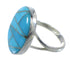 Turquoise Inlay Southwestern Sterling Silver Ring Size 5-1/2 WX59157
